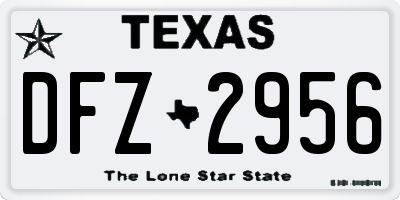 TX license plate DFZ2956