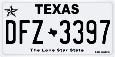 TX license plate DFZ3397