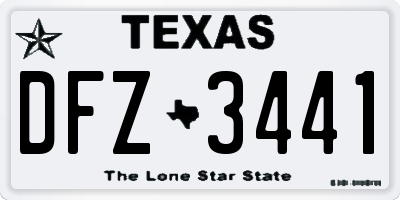 TX license plate DFZ3441