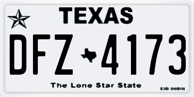 TX license plate DFZ4173