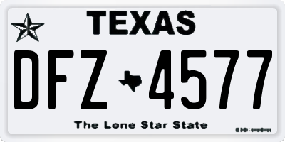 TX license plate DFZ4577