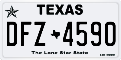 TX license plate DFZ4590