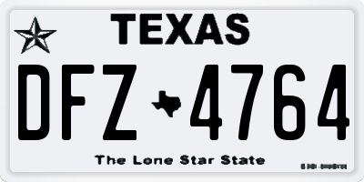 TX license plate DFZ4764