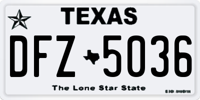 TX license plate DFZ5036