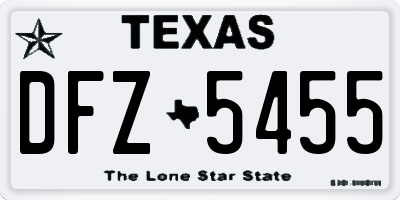 TX license plate DFZ5455