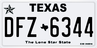 TX license plate DFZ6344