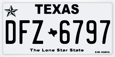 TX license plate DFZ6797