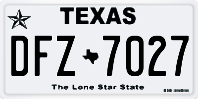 TX license plate DFZ7027
