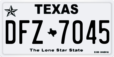 TX license plate DFZ7045