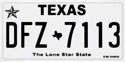 TX license plate DFZ7113