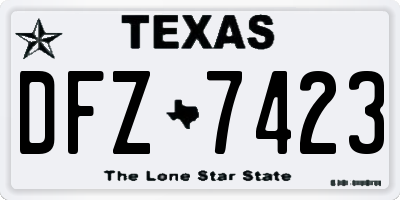 TX license plate DFZ7423