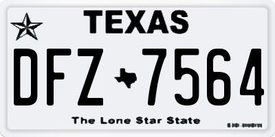 TX license plate DFZ7564