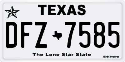 TX license plate DFZ7585