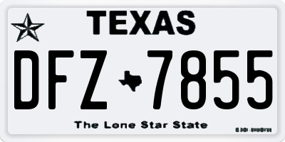 TX license plate DFZ7855