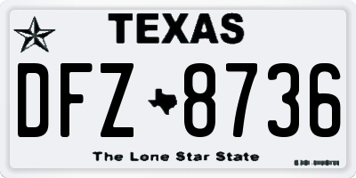 TX license plate DFZ8736