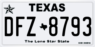 TX license plate DFZ8793