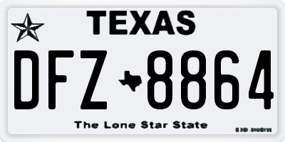 TX license plate DFZ8864