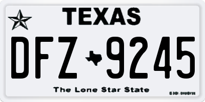 TX license plate DFZ9245