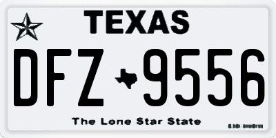 TX license plate DFZ9556