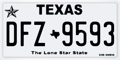 TX license plate DFZ9593