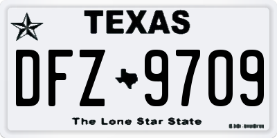 TX license plate DFZ9709