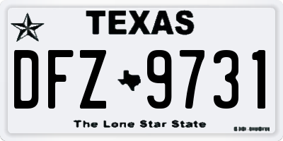 TX license plate DFZ9731
