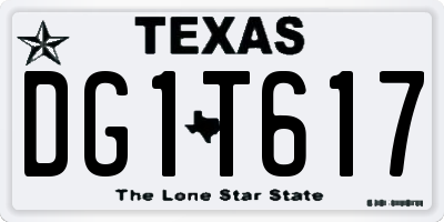 TX license plate DG1T617