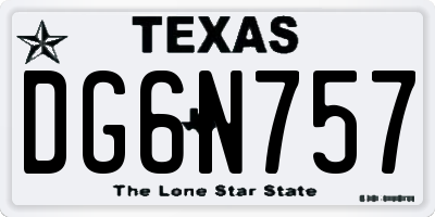 TX license plate DG6N757