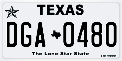 TX license plate DGA0480