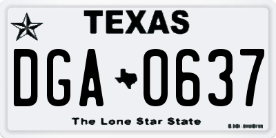 TX license plate DGA0637