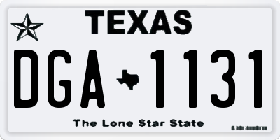 TX license plate DGA1131