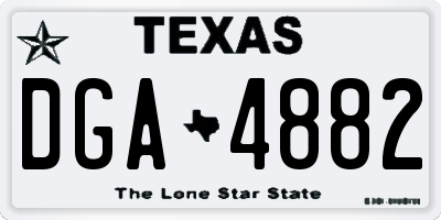 TX license plate DGA4882