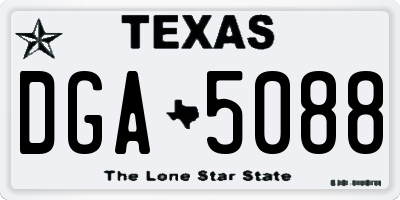 TX license plate DGA5088