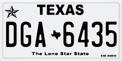 TX license plate DGA6435