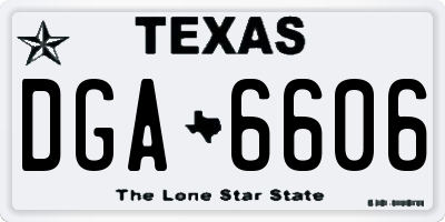 TX license plate DGA6606