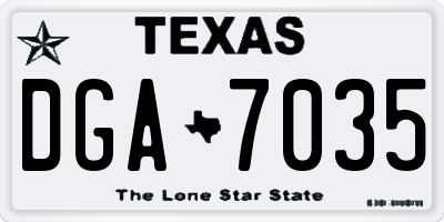 TX license plate DGA7035