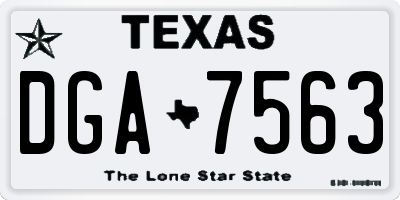 TX license plate DGA7563