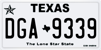 TX license plate DGA9339