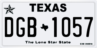 TX license plate DGB1057