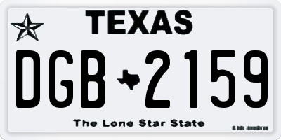 TX license plate DGB2159