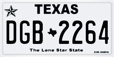 TX license plate DGB2264