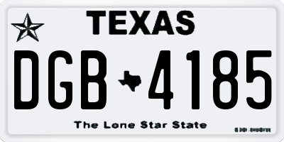 TX license plate DGB4185