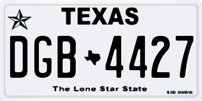 TX license plate DGB4427
