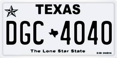 TX license plate DGC4040
