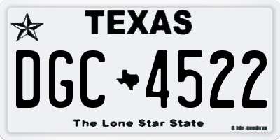 TX license plate DGC4522