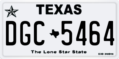 TX license plate DGC5464