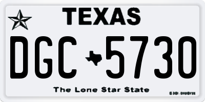 TX license plate DGC5730