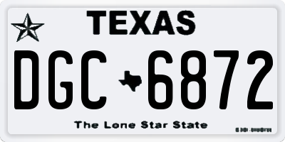 TX license plate DGC6872