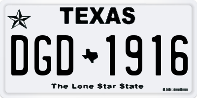 TX license plate DGD1916