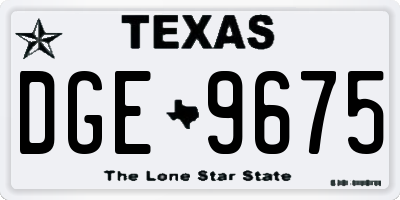 TX license plate DGE9675